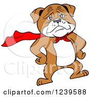 Poster, Art Print Of Super Bulldog In A Red Cape