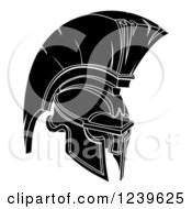 Poster, Art Print Of Black And White Trojan Spartan Helmet