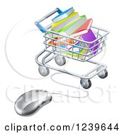 Poster, Art Print Of Shopping Cart Full Of Books Wired To A Computer Mouse