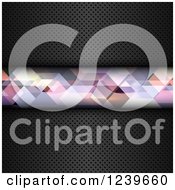 Clipart Of A Panel Of Geometric Shapes Over Perforated Metal Royalty Free Vector Illustration