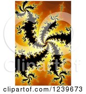 Poster, Art Print Of Spiraling Black And Orange Fractal Background