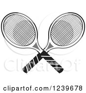 Poster, Art Print Of Black And White Crossed Tennis Racquets