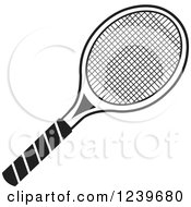 Poster, Art Print Of Black And White Tennis Racquet