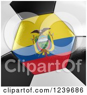 Poster, Art Print Of 3d Close Up Of An Ecuadorian Flag On A Soccer Ball