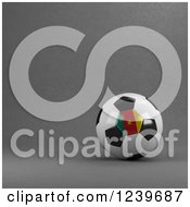 Clipart Of A 3d Cameroon Soccer Ball Over Gray Royalty Free CGI Illustration