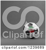 Clipart Of A 3d Iran Soccer Ball Over Gray Royalty Free CGI Illustration