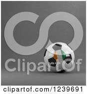 Poster, Art Print Of 3d Ivory Coast Soccer Ball Over Gray