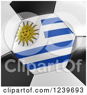 Poster, Art Print Of 3d Close Up Of A Uruguayan Flag On A Soccer Ball