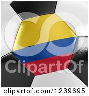 Poster, Art Print Of 3d Close Up Of A Colombian Flag On A Soccer Ball