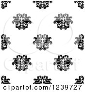 Poster, Art Print Of Seamless Black And White Damask Background Pattern 24