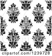 Poster, Art Print Of Seamless Black And White Damask Background Pattern 25