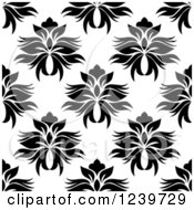 Poster, Art Print Of Seamless Black And White Damask Background Pattern 23