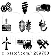 Black And White Agriculture And Energy Icons