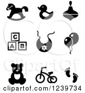 Poster, Art Print Of Black And White Baby Icons