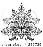 Poster, Art Print Of Black And White Henna Lotus Flower 10