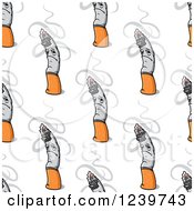 Clipart Of A Seamless Background Pattern Of Pouting Cigarettes Royalty Free Vector Illustration
