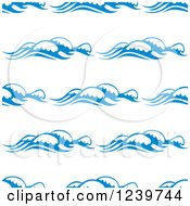 Clipart Of A Seamless Background Pattern Of Blue Ocean Surf Waves 6 Royalty Free Vector Illustration