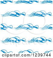 Poster, Art Print Of Seamless Background Pattern Of Blue Ocean Surf Waves 6