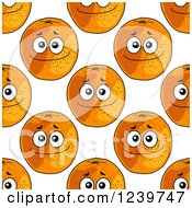 Clipart Of A Seamless Background Pattern Of Happy Oranges 2 Royalty Free Vector Illustration