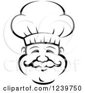 Clipart Of A Happy Black And White Male Chef Wearing A Toque Hat 22 Royalty Free Vector Illustration