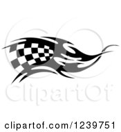 Black And White Flaming Checkered Racing Flag 6