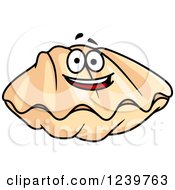 Clipart Of A Cartoon Happy Clam Royalty Free Vector Illustration