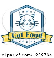 Clipart Of A Cat Food Shield Label Royalty Free Vector Illustration