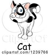 Poster, Art Print Of Happy Cartoon Spotted Cat With Text