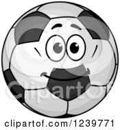 Clipart Of A Cartoon Happy Soccer Ball Royalty Free Vector Illustration