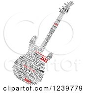 Clipart Of A Word Collage Electric Guitar Royalty Free Vector Illustration by Vector Tradition SM