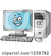Poster, Art Print Of Happy Desktop Computer Screen And Tower