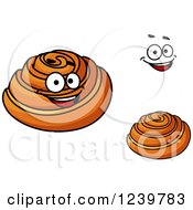 Clipart Of A Cartoon Happy Sticky Bun Royalty Free Vector Illustration by Vector Tradition SM