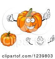 Clipart Of A Cartoon Happy Pumpkin Royalty Free Vector Illustration