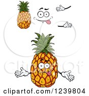 Clipart Of A Cartoon Happy Pineapple Royalty Free Vector Illustration