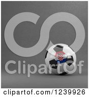 Poster, Art Print Of 3d Croatian Soccer Ball Over Gray