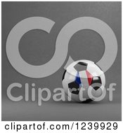 Poster, Art Print Of 3d French Soccer Ball Over Gray
