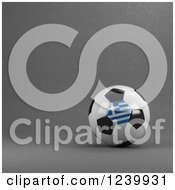 Poster, Art Print Of 3d Greek Soccer Ball Over Gray