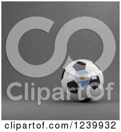 Poster, Art Print Of 3d Argentina Soccer Ball Over Gray