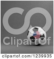 Poster, Art Print Of 3d American Soccer Ball Over Gray