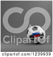 3d Russian Soccer Ball Over Gray