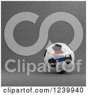 Clipart Of A 3d Netherlands Soccer Ball Over Gray Royalty Free Illustration