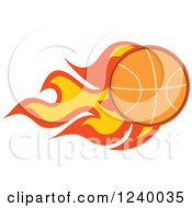 Clipart Of A Basketball With A Trail Of Fire Royalty Free Vector Illustration by Hit Toon