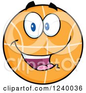 Clipart Of A Happy Basketball Mascot Royalty Free Vector Illustration by Hit Toon