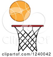 Poster, Art Print Of Basketball Over A Hoop