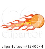 Poster, Art Print Of Basketball With A Trail Of Flames