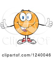 Poster, Art Print Of Basketball Mascot Giving Two Thumbs Up