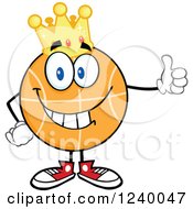 Poster, Art Print Of Basketball Mascot Wearing A Crown And Holding A Thumb Up