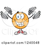 Poster, Art Print Of Basketball Mascot Working Out With Dumbbells