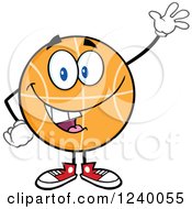 Poster, Art Print Of Basketball Mascot Waving