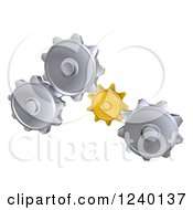 Poster, Art Print Of 3d Gold And Silver Gear Cogs